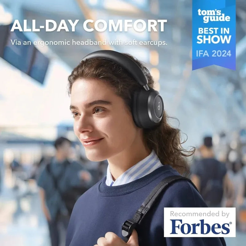 Anker Soundcore New Space One Pro Head Mounted Wireless Noise Cancelling Bluetooth Earphones High Resolution Gaming Headphones