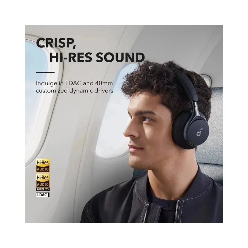 Soundcore Space One Adaptive ANC Headphones Block 98% Noise LDAC Hi-Res Audio 55H Playtime Bluetooth Over Ear Wireless Headset